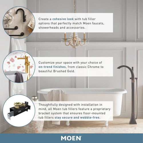 Moen 615BL CIA Collection One Handle Freestanding Floor Mount Tub Filler