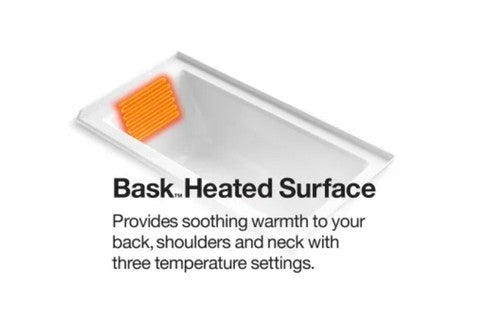 Kohler Sunstruck 65-1/2" Free Standing Soaking Bathtub with Center Bask Heating