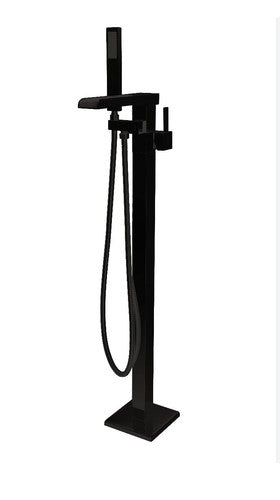 Anzzi Union Floor Mounted Claw Foot Tub Filler Built-In Diverter FS-AZ0059 Black