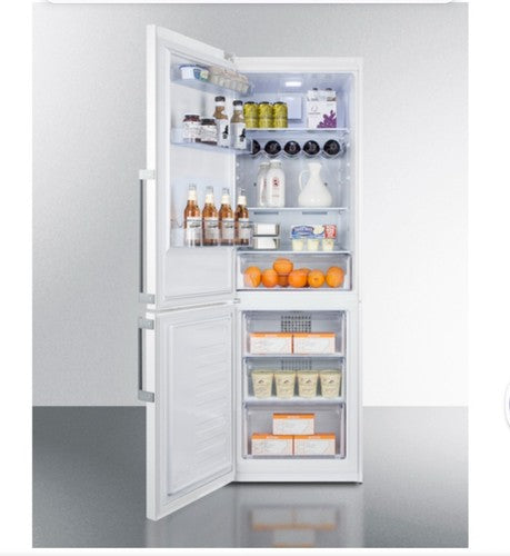Summit Appliance FFBF241WLHD 24" Wide Bottom Freezer Refrigerator, White; Left H