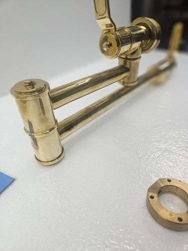 Perrin & Rowe U.4599HT-ULB-2 Wall Mount Pot Filler Faucet UNLACQUERED BRASS