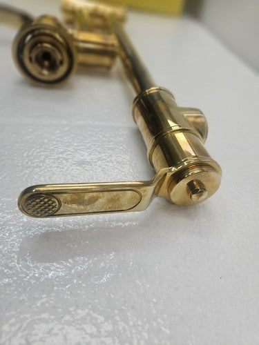 Perrin & Rowe U.4599HT-ULB-2 Wall Mount Pot Filler Faucet UNLACQUERED BRASS