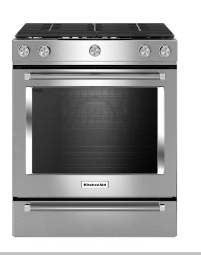 KitchenAid KSGG700ESS 30" Stainless Slide-In 5 Burner Gas Range