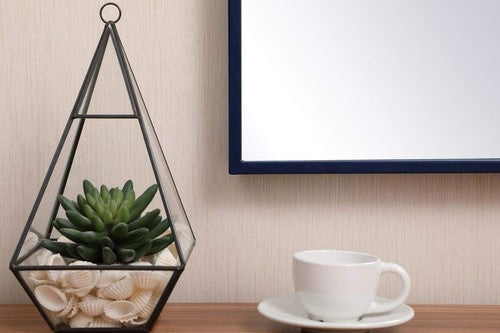 Elegant Decor Metal Frame Rectangle Mirror 24x 32 inch in Blue