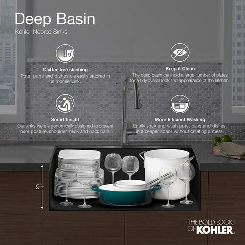 KOHLER 28000-CM6 Cairn Sink, 27 in, Matte White
