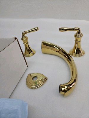 Kohler K-T398-4-PB Devonshire Non-Diverter Deck Mounted Roman Tub Filler Trim with Metal Lever Handles