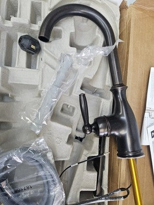 Moen 7185EWORB Brantford 1.5 GPM Single Hole Pull Down Kitchen Faucet with Duralast, Duralock, MotionSense, PowerClean, and Reflex Technology - Includes Escutcheon