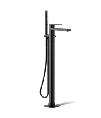 KOHLER T23492-4-BL Parallel® Floor-mount bath filler, Matte Black