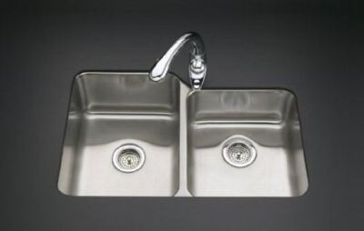 KOHLER K-3177-NA Undertone Large/Medium Undercounter Kitchen Sink, Stainless Ste