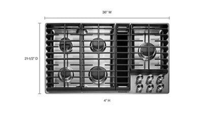 Kitchenaid KCGD506GSS 36in Gas Downdraft Cooktop 5 Burners IN-STOCK, WARRANTY
