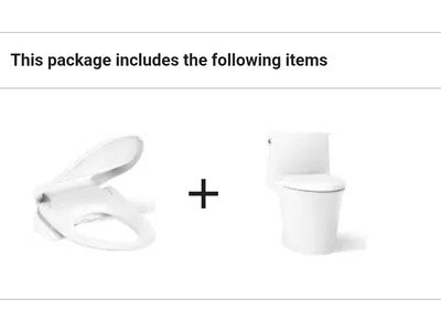 Kohler K-1381-HC-26132-CSP-0 Veil One-Piece Hidden Cord Elongated Toilet with Sk