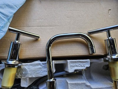 Kohler K-14406-4-CP Purist 1.2 GPM Widespread Bathroom Faucet with Pop-Up Drain Assembly