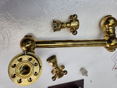 Rohl A1451XMULB-2 Wall Mount Swing Arm Pot Filler - Unlacquered Brass
