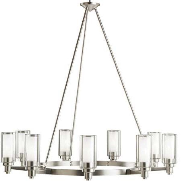 Kichler 2346NI Circolo 9 Light 36" Wide Chandelier with Dual Cylindrical Shades