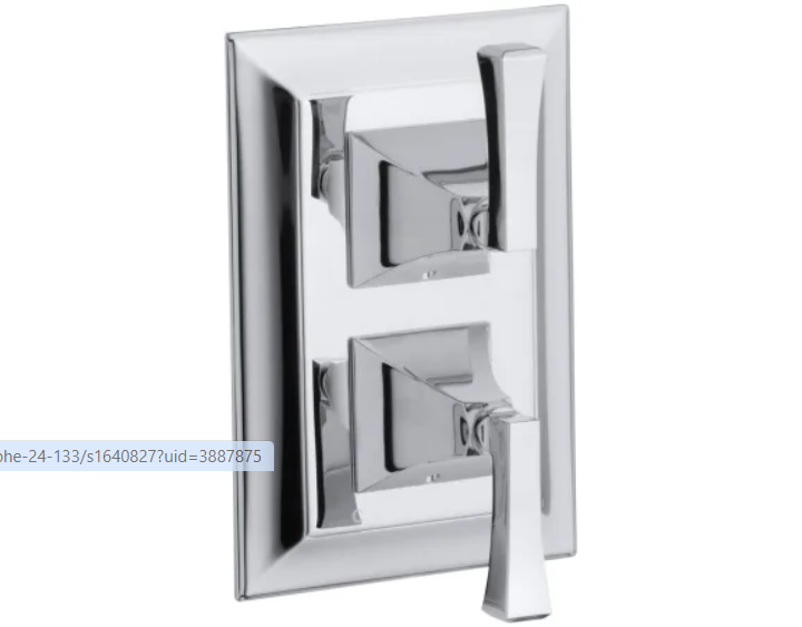 Kohler K-T10422-4V-CP Memoirs Thermostatic Valve Trim with Double Metal Lever Handles