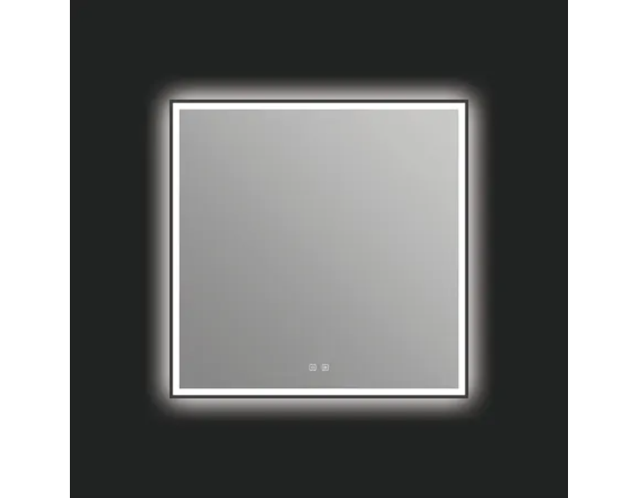 ICO Bath IE1136.MB Eden 36" W x 36" H Modern Square Aluminum Framed Bathroom Wall Mirror with Light