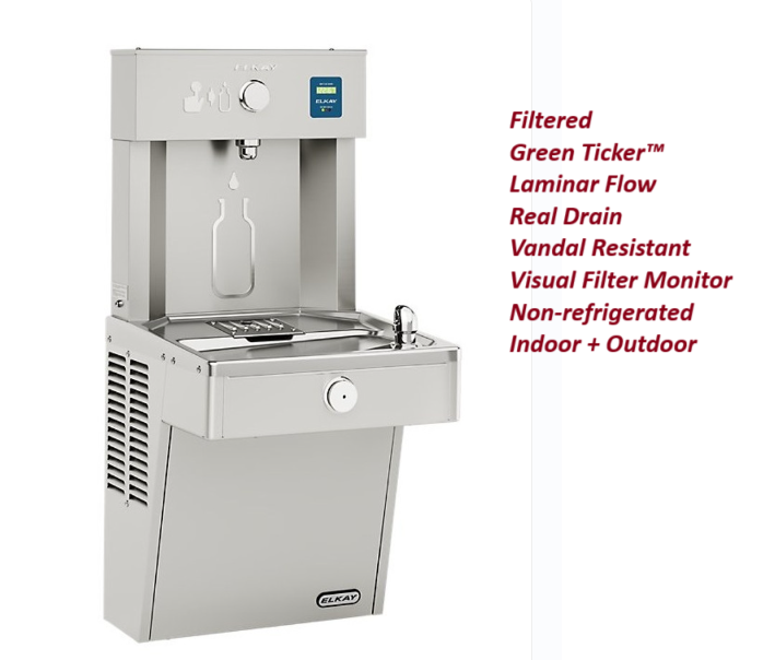 Elkay LVRCDWSK Vandal-Resistant Bottle Filling Station & Single Cooler Filtered
