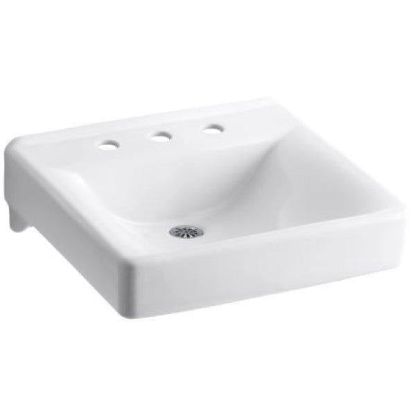 Kohler K-2053-N-0 Soho 18" Wall Mounted Bathroom Sink with 3 Holes Drilled