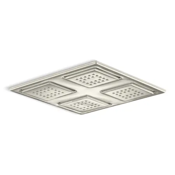 Kohler K-98740-SN WaterTile Rain 9-7/8" Square 2.4 GPM Overhead Showering Panel with Four 22-Nozzle Fully Adjustable Sprayheads Featuring MasterClean Sprayfaces