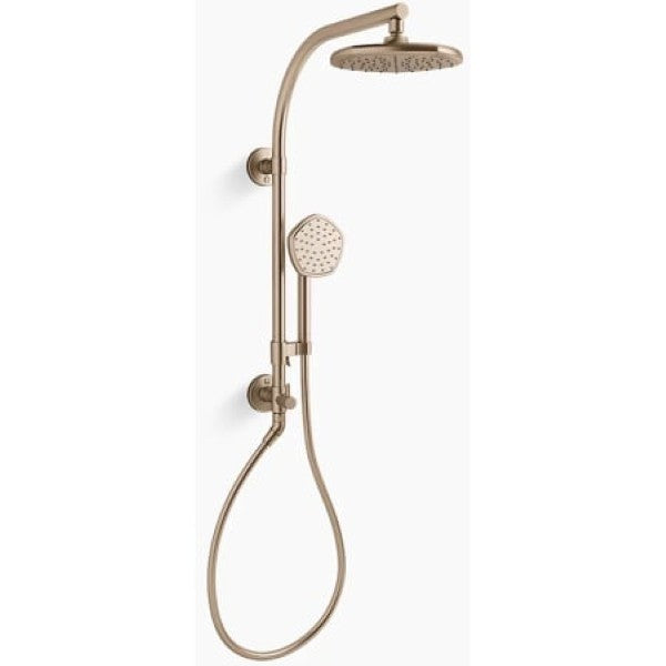 Kohler K-27118-G-BV HydroRail-R Occasion Retrofit Shower with Shower Head, Hand Shower, Slide Bar, and Hose