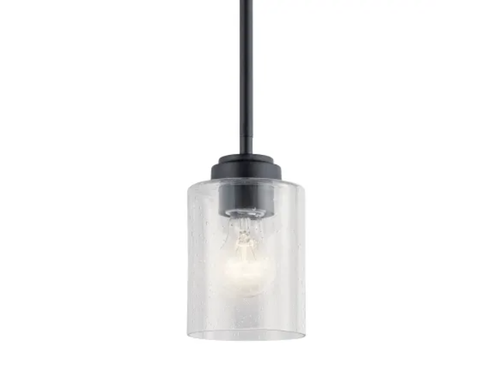 Kichler 44032BK Winslow 4" Wide Mini Pendant