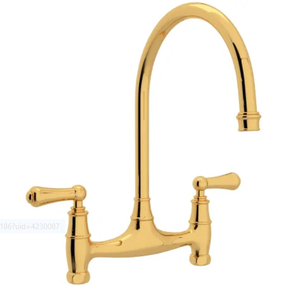 Perrin and Rowe U.4791L-EG-2 Georgian Era 1.5 GPM Widespread Bridge Kitchen Faucet