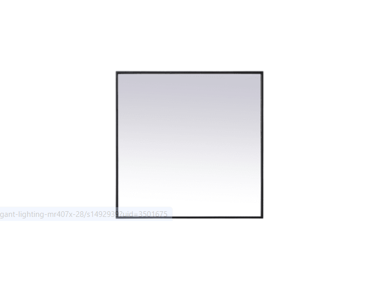 Elegant Lighting MR43030BK #B3 Eternity 30" W x 30" H Transitional Square Fr