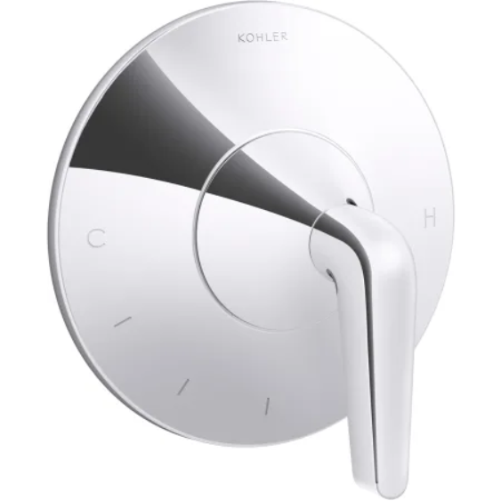 Kohler K-T22030-4-CP Tempered Thermostatic Valve Trim Only with Single Lever Handle - Less Rough In
