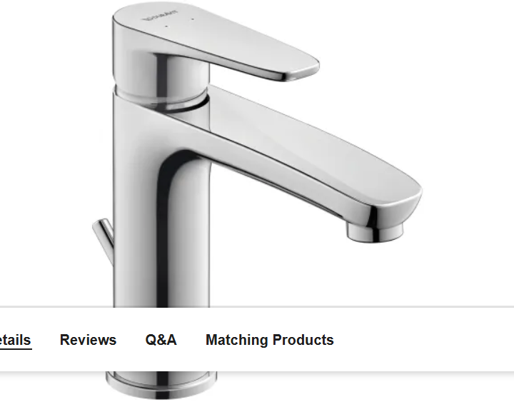 Duravit B11020001U10 B.1 - 1.2 GPM Single Hole Bathroom Faucet with Pop-Up Drain Assembly