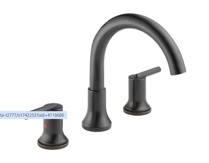 Delta T2759-RB #54 Trinsic Deck Mounted Roman Tub Filler Trim with Metal Lever H