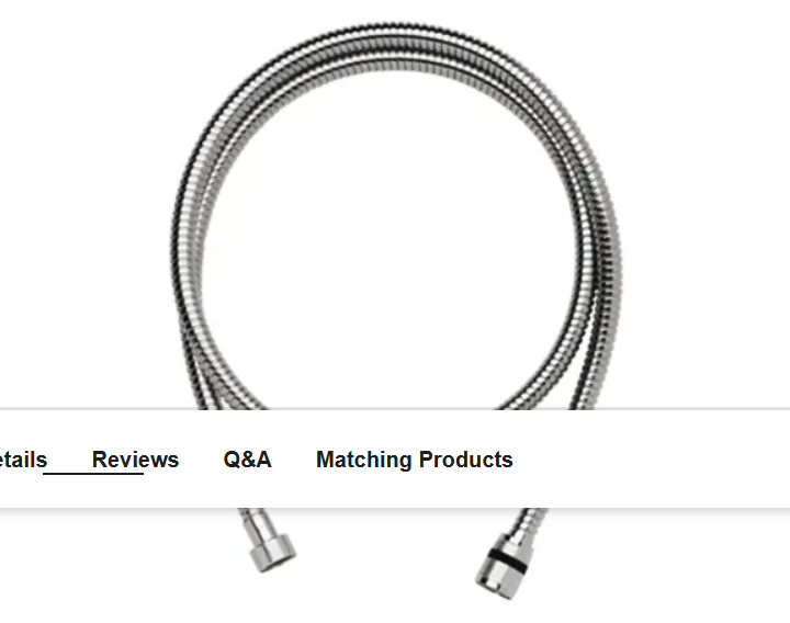 Grohe 26994000 Rotaflex 59" Metal Hand Shower Hose with 1-2 Inch Connection
