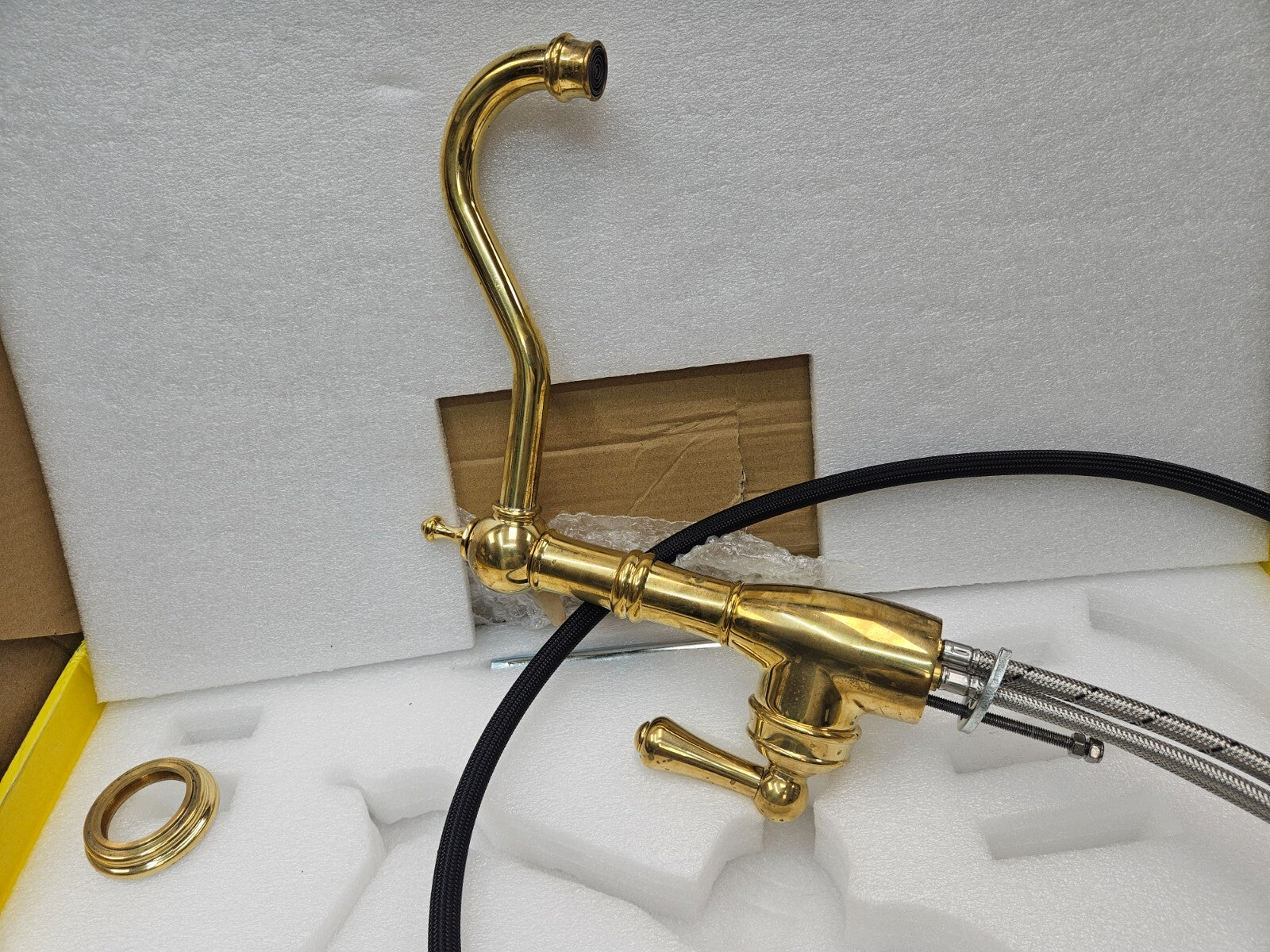 Perrin and Rowe U.4746ULB-2 Single Hole Kitchen Faucet UNLACQUERED BRASS