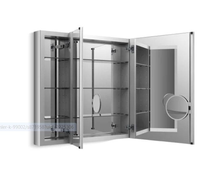 Kohler K-99011-NA #C92 40" x 30" Triple Door Reversible Hinge Frameless Mirr