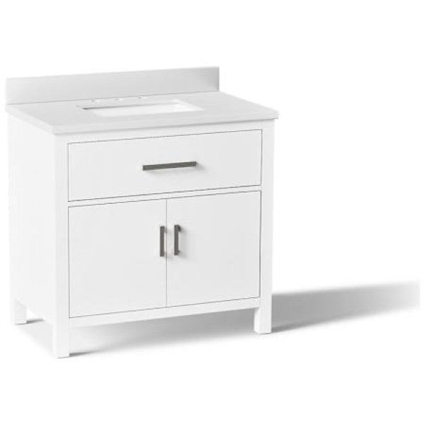 Kohler K-40639-BD1-0 Kresla 36" Free Standing Single Basin Vanity Set with Cabinet and Quartz Vanity Top
