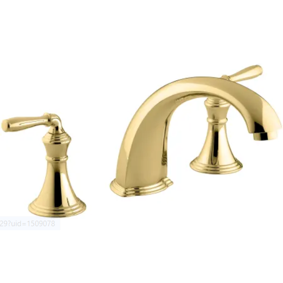 Kohler K-T398-4-PB Devonshire Non-Diverter Deck Mounted Roman Tub Filler Trim with Metal Lever Handles