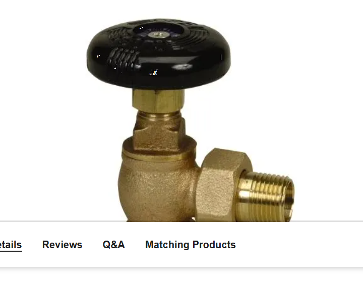 PROFLO PF431J 1-1-2" Steam Radiator Angle Valve