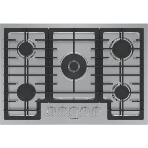 1 DING Bosch NGM8058UC 800 Series 30 Inch Wide 5 Burner Gas Cooktop with OptiSi