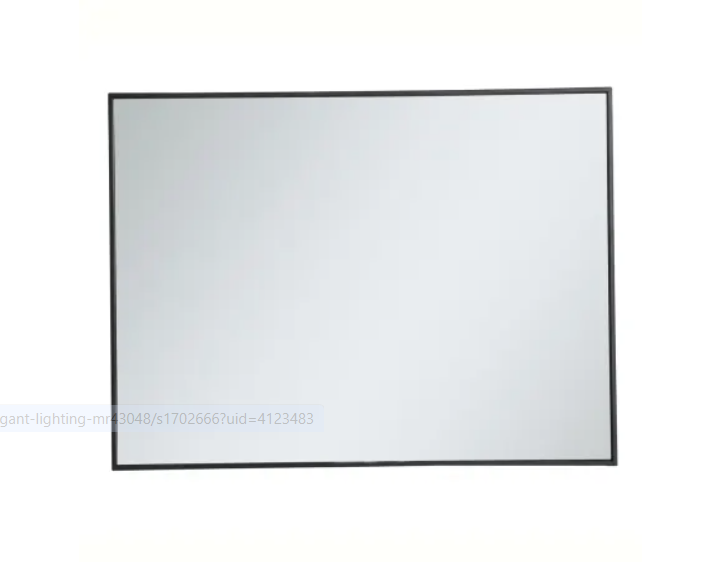 Elegant Lighting MR43040BK Monet 30" W x 40" H Contemporary Rectangular Metal Framed Bathroom Wall Mirror