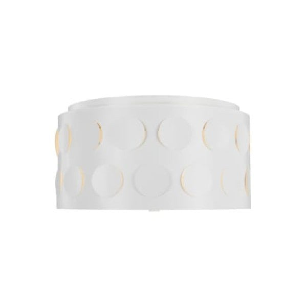 Visual Comfort KSF1013MWT Dottie 3 Light 18 Wide Flush Mount Drum Ceiling Fi
