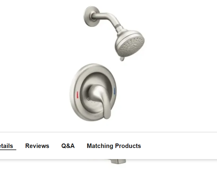 Moen 82613SRN Adler Tub and Shower Package with 1.8 GPM Multi Function Shower Head and Posi-Temp Control Valve