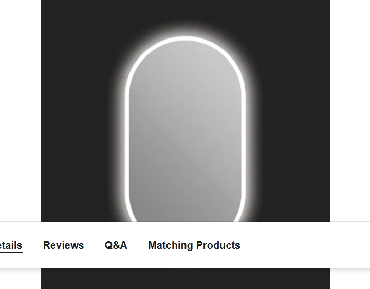 ICO Bath II1120 Iris 20" W x 36" H Modern Oval Aluminum Frameless Bathroom Wall Mirror with Light
