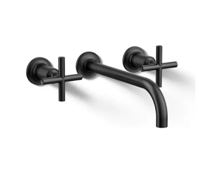 Kohler K-T14414-3-BL Purist 1.2 GPM Wall Mounted Widespread Bathroom Faucet