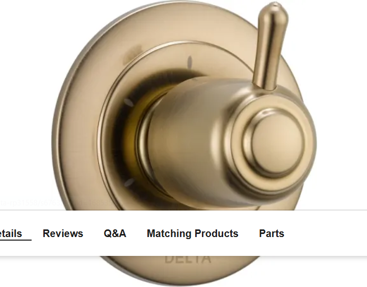 Delta T11800-CZ #90 Innovations Three Function Diverter Valve Trim Less Rough-In