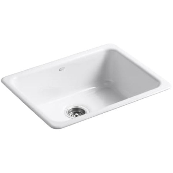 Kohler K-6585-0 Iron-Tones 24-1-4" Undermount Single Basin Enameled Cast Iron Bar Sink