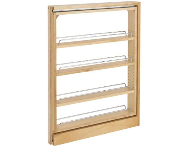 Rev-A-Shelf 432-BF-3C Wood Classics 3"W Pull Out Between Cabinet Base Filler Organizer for New - Remodel Kitchen Applications