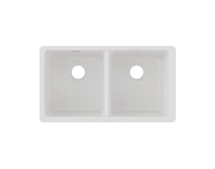 Elkay ELGU3322WH0 Quartz Classic 33" Undermount Double Basin Quartz Composite Kitchen Sink