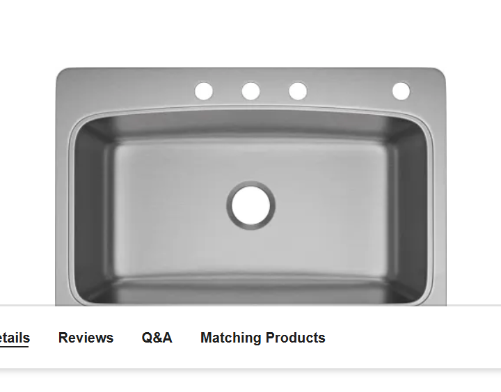 PROFLO PFSR1B332264 Bealeton 32-15-16" Drop In Single Basin Stainless Steel Kitchen Sink