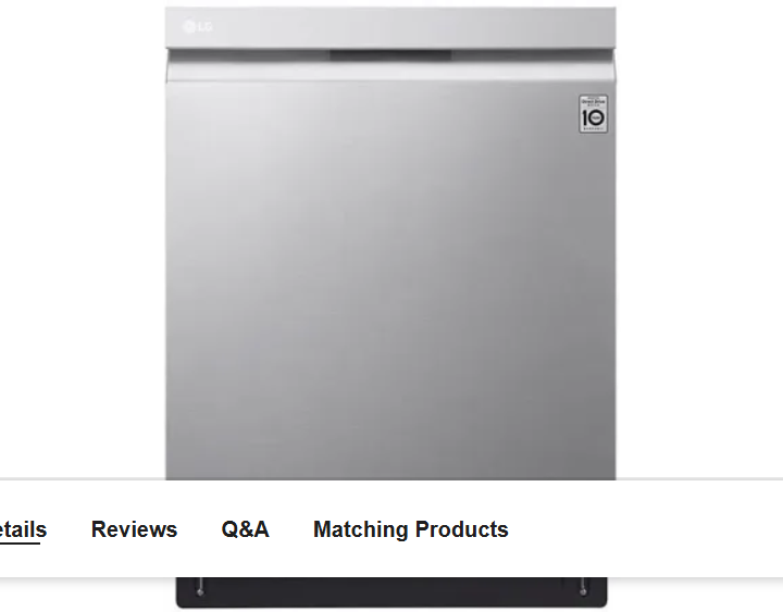 LG LDB4548ST 24 Inch Wide 15 Place Setting Energy Star Rated Built-In Top Control Dishwasher with Recessed Handle