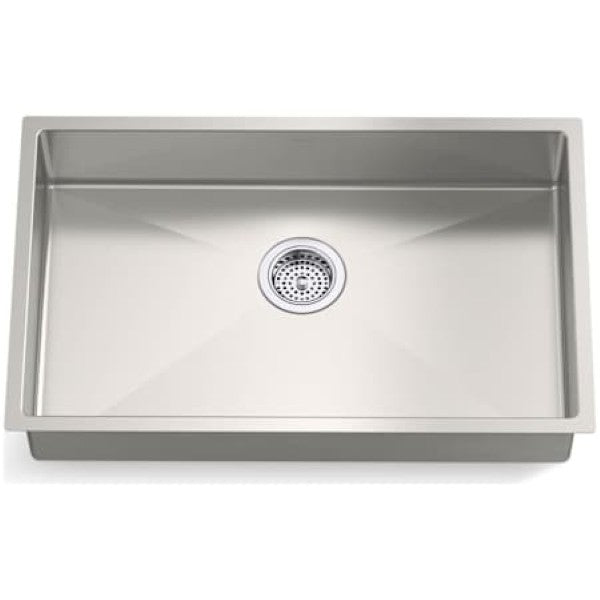 Kohler K-33156-NA Strive 29" Undermount Single Basin Stainless Steel Kitchen Sink with Basin Rack