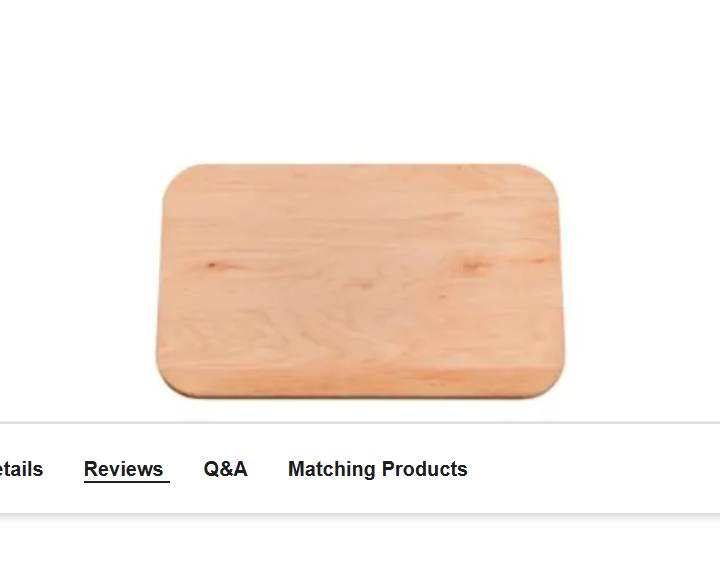 Kohler K-6515-NA Snug Fit Hardwood Cutting Board for Marsala and Executive Chef Sinks